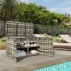 Rattan kussenbox 350l 2 niveaus weerbestendig kussenbox met deksel hefstangen draaggrepen uv bestendig tuinbox opbergbox tuinkist voor tuin terras balkon 118x57x69 cm gemengd grijs 9