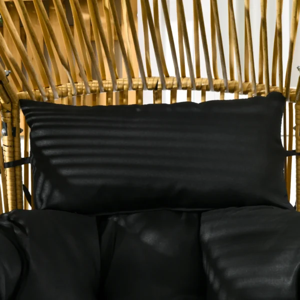 Rattan tuinstoel mandstoel met dik zitkussen eivorm 120 kg belastbaar voor terras tuin zand 10