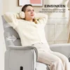 Relaxstoel elektrisch tv stoel met geheugenfunctie, stiller geluid, verstelbare ligfunctie relaxstoel met huisdiervriendelijk fluweelimitatie, afstandsbediening crème 9