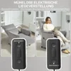 Relaxstoel elektrisch tv stoel met geheugenfunctie, stiller geluid, verstelbare ligfunctie relaxstoel met huisdiervriendelijk fluweelimitatie, afstandsbediening grijs 6