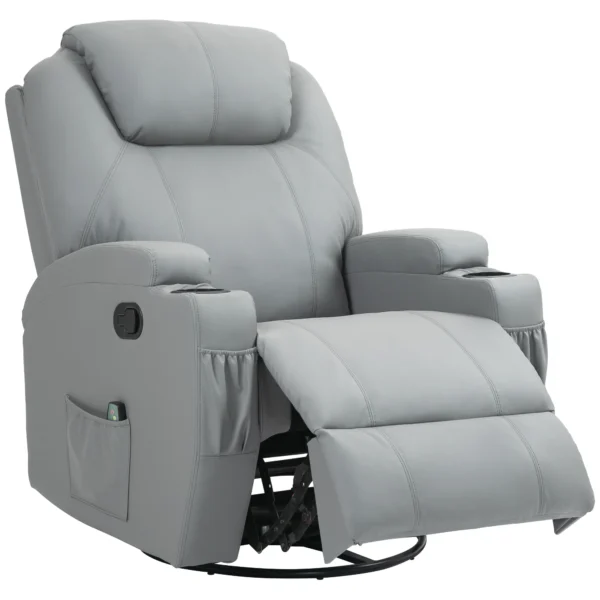 Relaxstoel met elektrische massagefunctie, televisiestoel met lig & schommelfunctie, draaibaar, tv stoel met veersysteem 1