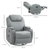 Relaxstoel met elektrische massagefunctie, televisiestoel met lig & schommelfunctie, draaibaar, tv stoel met veersysteem 4