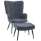 Relaxstoel met fluwelen bekleding, armleuningen en voetenbankje, stijlvolle eetkamerstoel en comfortabele relaxstoel 1
