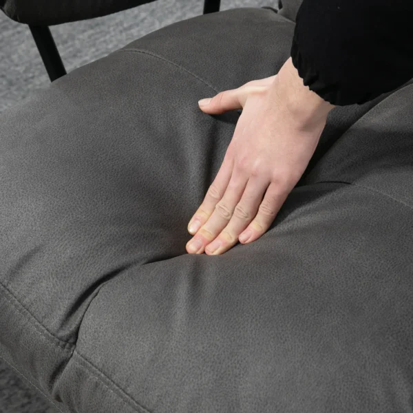 Relaxstoel met kruk tot 150 kg belastbaar, draaibare voet, tv stoel met ligfunctie, donkergrijs polyester, ideaal voor woonkamer 10