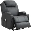 Relaxstoel met massagefunctie, elektrische tv stoel met ligfunctie, massagestoel met afstandsbediening, bekerhouder 1