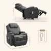 Relaxstoel met massagefunctie, elektrische tv stoel met ligfunctie, massagestoel met afstandsbediening, bekerhouder 4