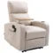 Relaxstoel met massagefunctie, tv stoel met ligfunctie, draaibare tafel, massagestoel, ruststoel met afstandsbediening, microvezel, beige 1