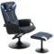 Relaxstoel met voetenbank, 130° kantelbaar, tv stoel & gestoffeerde stoel, gamingstoel met ligfunctie in donkerblauw & zwart 1