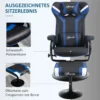 Relaxstoel met voetenbank, 130° kantelbaar, tv stoel & gestoffeerde stoel, gamingstoel met ligfunctie in donkerblauw & zwart 6