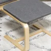 Relaxstoel met voetenbank oorfauteuil grijs met armleuning en linnen bekleding voor woonkamer & ontspanning 9