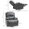 Relaxstoel ruststoel met schommel en ligfunctie, draaibare tv stoel, drankhouder, microvezeldoek, grijs 4