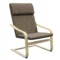 Relaxstoel schommelstoel met hoofdkussen, linnenlook, berkenhout, bruin 1