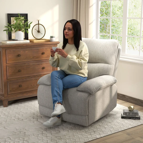 Relaxstoel tv stoel met ligfunctie draaibaar tv stoel met veersysteem en voetensteun voor woonkamer slaapkamer 2