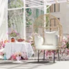 Rieten ei vormige stoel met afneembaar kussen, kussens, extra grote outdoor stoel van riet, weerbestendige mandstoel tuinstoelen voor tuin, balkon, veranda, terras beige 10