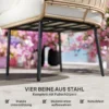 Rieten ei vormige stoel met afneembaar kussen, kussens, extra grote outdoor stoel van riet, weerbestendige mandstoel tuinstoelen voor tuin, balkon, veranda, terras beige 8