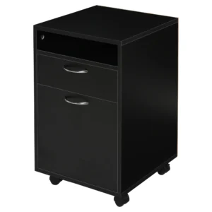 Rolcontainer archiefkast zwart 40x35x60cm met lade voor kantoor & thuiswerkplek, ruimtebesparend & functioneel 1