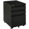 Rolcontainer kantoorkast met 3 lades en wielen, concave handvat, van staal, zwart voor kantoor & thuiswerkplek 1