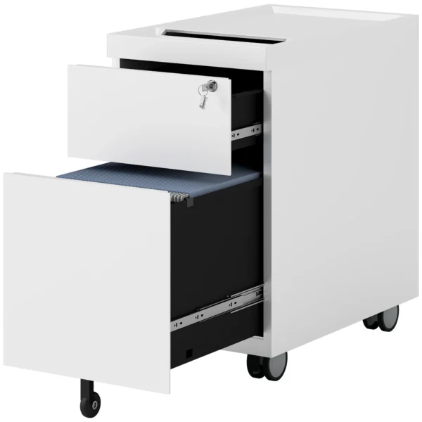 Rolcontainer met 3 lades archiefkast met slot bovenop omslag kantoorkast voor a4 legal hangmappen 30 x 50 x 53,5 cm 1