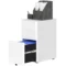Rolcontainer, mobiele archiefkast met 3 laden, afsluitbare smalle kantoorkast met voorgemonteerd lichaam behalve wielen voor a4, legal, letter, staal, 30 x 45 x 59 cm wit 1