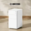 Rolcontainer, mobiele archiefkast met 3 laden, afsluitbare smalle kantoorkast met voorgemonteerd lichaam behalve wielen voor a4, legal, letter, staal, 30 x 45 x 59 cm wit 4