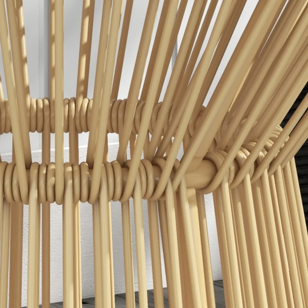 Ronde bijzettafel koffietafel met glazen tafelblad holle trommel ontwerp tuintafel voor terras metaal beige 9