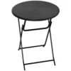 Ronde opklapbare tafel Ø60 cm tuin eettafel met decoratieve houtlook voor balkon terras donkergrijs 1
