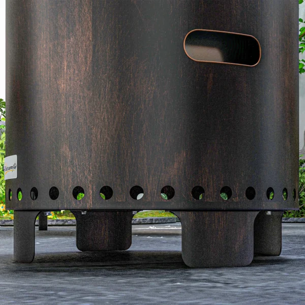 Rookvrije vuurkorf tafelvuurplaats Ø45 cm met handvat en pook, ideaal voor tuin en camping, metaal zwart 10