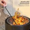 Rookvrije vuurkorf tafelvuurplaats Ø45 cm met handvat en pook, ideaal voor tuin en camping, metaal zwart 8