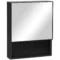 Rvs spiegelkast hangkast met 2 binnenplanken & open glazen rek voor badkamer 46x13,5x58 cm 1