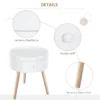 Salontafel met lade ronde bijzettafel koffietafel tot 50 kg belastbaar 38x38x45cm in wit voor woonkamer & slaapkamer 5