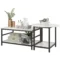 Salontafel set van 2 bijzettafel koffietafel set tafel in modern ontwerp met marmerlook voor woonkamer slaapkamer staal 1
