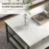 Salontafel set van 2 bijzettafel koffietafel set tafel in modern ontwerp met marmerlook voor woonkamer slaapkamer staal 7