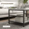 Salontafel set van 2 bijzettafel koffietafel set tafel in modern ontwerp met marmerlook voor woonkamer slaapkamer staal 8