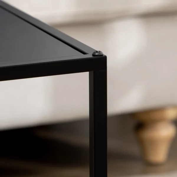 Salontafelset 2 delig bijzettafels modern design stalen frame tot 10 kg zwart 120x59x45cm voor woonkamer 8