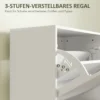 Schoenenkast met 3 kleppen, schoenenrek met verstelbare scheidingswand, smalle schoenenkast voor 12 paar schoenen 47 x 26 x 120 cm, wit 6