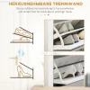 Schoenenkast schoenenkantelaar schoenenrek 3 kleppen voor 18 paar schoenen ruimtebesparend in wit en natuur 72 x 26 x 112 cm voor hal & entreegebied 7