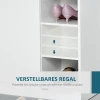 Schoenenkast schoenenrek dressoir met 2 deuren en 4 vakken voor hal in wit 83x30x90cm, ruimtebesparend & modern 6