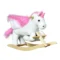 Schommelpaard schommeldier voor kinderen, roze+wit, 65 x 32 x 55 cm 1