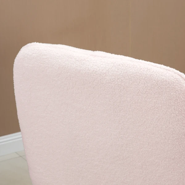 Schommelstoel gestoffeerde relaxfauteuil met sherpa vlies in roze tot 150 kg comfortabele schommelstoel 63x95x97cm 10