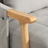 Schommelstoel gestoffeerde schommelstoel met lendenkussen zijtas relaxstoel houten frame linnenlook voor woonkamer slaapkamer grijs 9