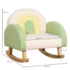 Schommelstoel kindersofa knusse kinderfauteuil eucalyptushout in imitatie lamsvacht groen vanaf 3 jaar ideaal voor kinderkamer 4