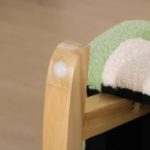 Schommelstoel kindersofa knusse kinderfauteuil eucalyptushout in imitatie lamsvacht groen vanaf 3 jaar ideaal voor kinderkamer 9