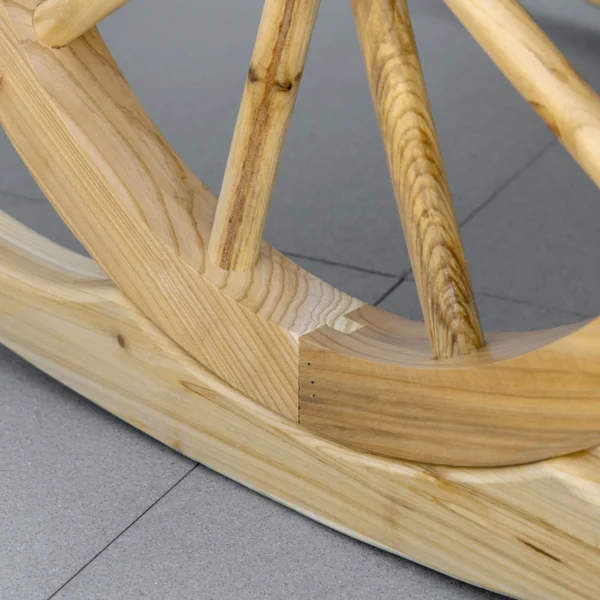 Schommelstoel rustieke relaxstoel tuinstoel met wielen ontwerp schommelstoel van massief hout natuurhout 68 x 88 x 92 cm voor tuin & terras 10