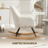 Schommelstoel schommelstoel met armleuning, houten glijders, relaxstoel, stoel met fluweelachtige uiterlijk relaxstoel schommelstoel voor slaapkamer, woonkamer, balkon crèmewit 5
