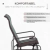 Schommelstoel tuinstoel relaxstoel metaal tuinschommel voor terras balkon, texteline 60x75x104 cm, comfortabel & stijlvol 6