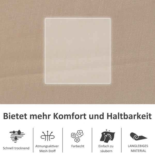 Schommelstoel tuinstoel schommelligstoel metaal mesh beige 150x62x88cm voor ontspannende uren buitenshuis 6