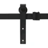 Schuifdeursysteem voor dubbele houten deuren, looprail met accessoires van koolstofstaal, zwart, 183x0,6x18cm, voor moderne interieurinrichting 8
