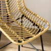 Set van 2 barkrukken met rugleuning, barkrukken in boho design, pe rattan, incl. voetsteun, 42,5 cm x 52 cm x 102 cm, geel + zwart 9