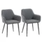 Set van 2 eetkamerstoelen comfortabele stoelen met ademende linnen hoes rug en armleuning metalen poten donkergrijs 59,5x56,5x81cm 1