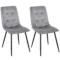 Set van 2 eetkamerstoelen gestoffeerde stoel keukenstoel schuim metaal grijs zwart 45x63x90cm voor eettafel 1